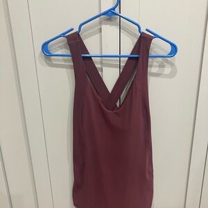 Lululemon Breathe 2 in 1 Cross Back Maroon Tank with built in bra